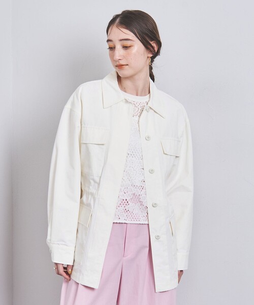 UNITED ARROWS（ユナイテッドアローズ）の「ミリタリー ベルテッド コート（ミリタリージャケット・レディース・ホワイト/ベージュ・36/38）」の8枚目の写真