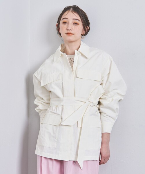 UNITED ARROWS（ユナイテッドアローズ）の「ミリタリー ベルテッド コート（ミリタリージャケット・レディース・ホワイト/ベージュ・36/38）」の7枚目の写真