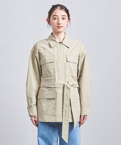 UNITED ARROWS（ユナイテッドアローズ）の「ミリタリー ベルテッド コート（ミリタリージャケット・レディース・ホワイト/ベージュ・36/38）」の4枚目の写真