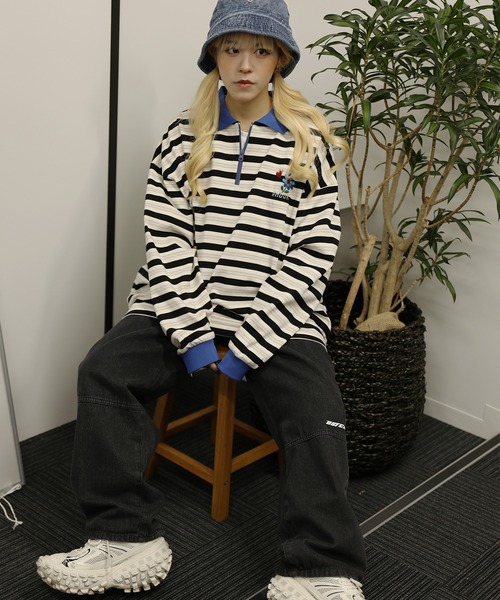 X-girl（エックスガール）の「FLORAL LEOPARD ALOHA OPEN COLLAR