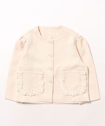 Bee des Bee | レースポケット パフスリーブジャケット(ノーカラージャケット)
