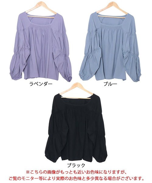 GOLDJAPAN(ゴールドジャパン)の「ボリュームスリーブシャーリングブラウス【大きいサイズ対応】(シャツ/ブラウス・レディース・ラベンダー/ブラック/ブルー・LL/3L/5L/4L)」の19枚目の写真