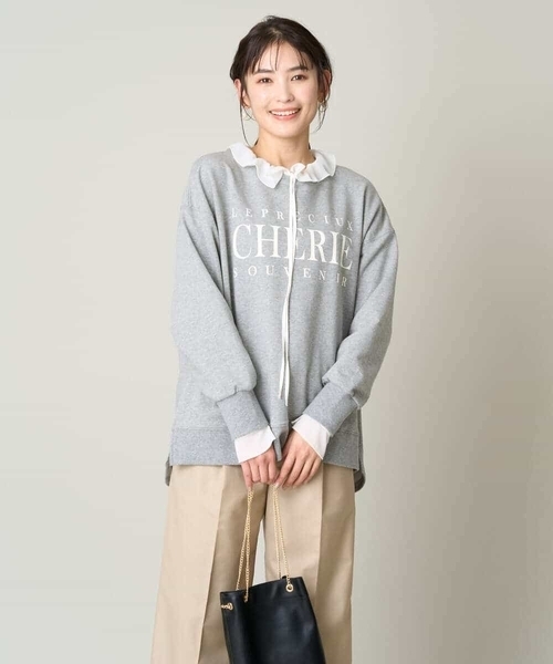 a.v.v(アーヴェヴェ)の「大人のきれいめロゴスウェット(Tシャツ/カットソー・レディース・グレー/ホワイト・40/38/42/36/34)」の10枚目の写真