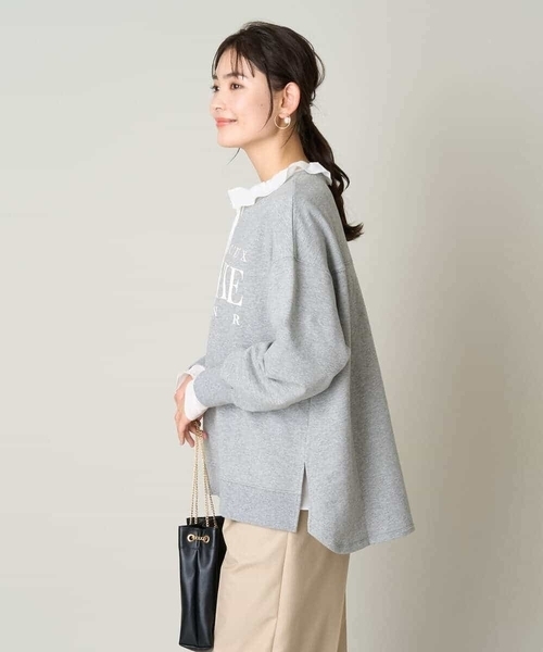 a.v.v(アーヴェヴェ)の「大人のきれいめロゴスウェット(Tシャツ/カットソー・レディース・グレー/ホワイト・40/38/42/36/34)」の14枚目の写真