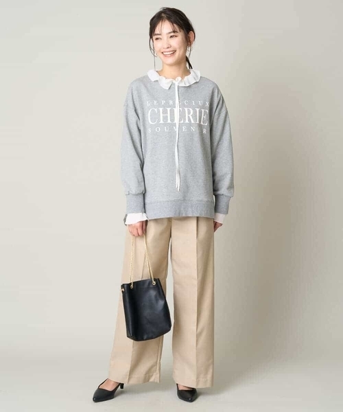 a.v.v(アーヴェヴェ)の「大人のきれいめロゴスウェット(Tシャツ/カットソー・レディース・グレー/ホワイト・40/38/42/36/34)」の16枚目の写真
