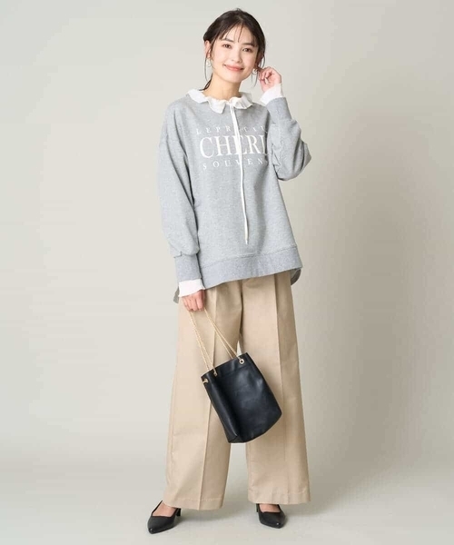 a.v.v(アーヴェヴェ)の「大人のきれいめロゴスウェット(Tシャツ/カットソー・レディース・グレー/ホワイト・40/38/42/36/34)」の17枚目の写真