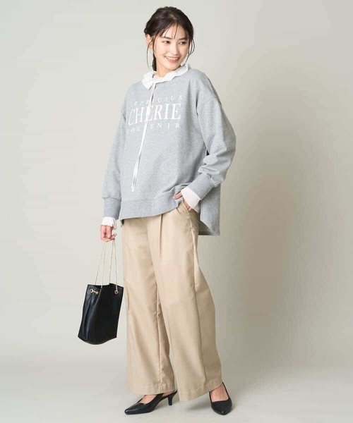 a.v.v(アーヴェヴェ)の「大人のきれいめロゴスウェット(Tシャツ/カットソー・レディース・グレー/ホワイト・40/38/42/36/34)」の19枚目の写真