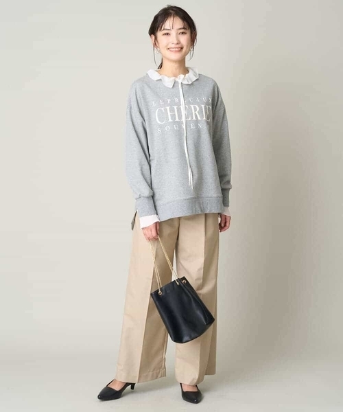 a.v.v(アーヴェヴェ)の「大人のきれいめロゴスウェット(Tシャツ/カットソー・レディース・グレー/ホワイト・40/38/42/36/34)」の20枚目の写真