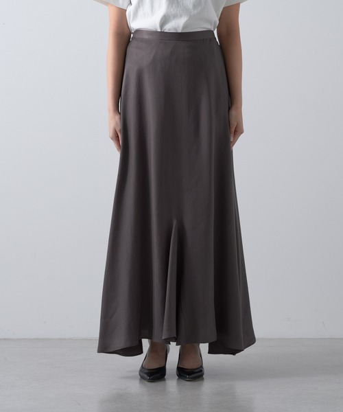 GALLARDAGALANTE（ガリャルダガランテ）の「キュプラフレアスカート（スカート・レディース・ダークグレー/キャメル・1/0）」の4枚目の写真