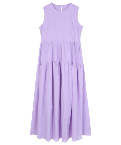 UR'S（ユアーズ）の「コットンクルーネックティアードワンピース（ワンピース・レディース・ネイビー/ライトパープル/ブラック/ライトイエロー/ブラウン・L/M/S）」の22枚目の写真