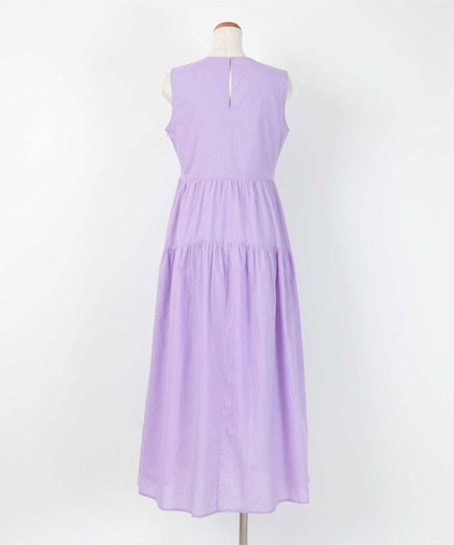 UR'S（ユアーズ）の「コットンクルーネックティアードワンピース（ワンピース・レディース・ネイビー/ライトパープル/ブラック/ライトイエロー/ブラウン・L/M/S）」の16枚目の写真