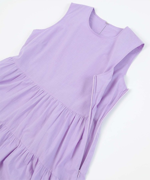 UR'S（ユアーズ）の「コットンクルーネックティアードワンピース（ワンピース・レディース・ネイビー/ライトパープル/ブラック/ライトイエロー/ブラウン・L/M/S）」の17枚目の写真