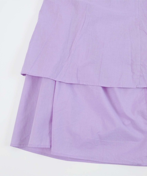 UR'S（ユアーズ）の「コットンクルーネックティアードワンピース（ワンピース・レディース・ネイビー/ライトパープル/ブラック/ライトイエロー/ブラウン・L/M/S）」の11枚目の写真