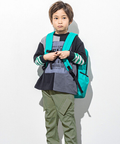 WASK（ワスク）の「ロゴ刺しゅうメッシュポケットリュック（バックパック/リュック・キッズ・グリーン/ブラック・L/M）」の4枚目の写真