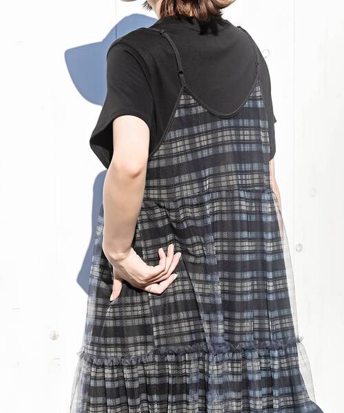 rps(アールピーエス)の「チュールキャミ前開きキャミカーディガン(ワンピース・レディース・ベージュ系その他/ブラック/グレー/チェック・フリー)」の10枚目の写真