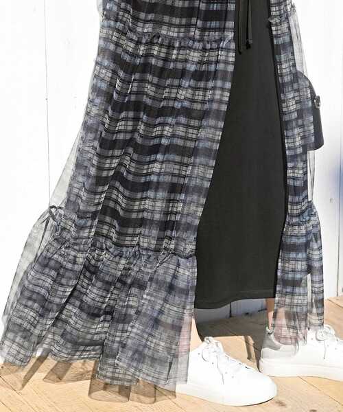 rps(アールピーエス)の「チュールキャミ前開きキャミカーディガン(ワンピース・レディース・ベージュ系その他/ブラック/グレー/チェック・フリー)」の11枚目の写真