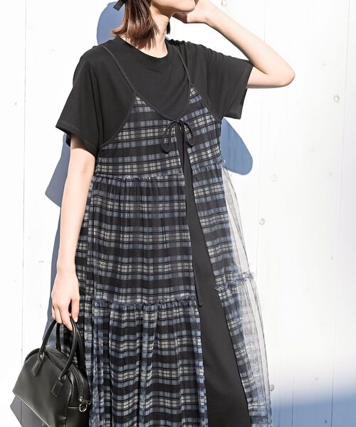 rps(アールピーエス)の「チュールキャミ前開きキャミカーディガン(ワンピース・レディース・ベージュ系その他/ブラック/グレー/チェック・フリー)」の12枚目の写真