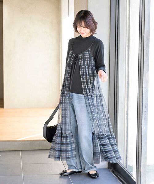 新品タグ付き✰ Cat Ear Cami Dress チュール キャミワンピ チュールキャミ前開きキャミカーディガン（ワンピース）｜rps