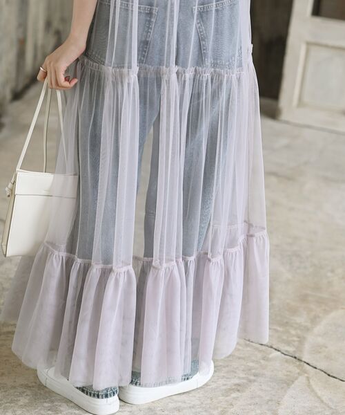 新品タグ付き✰ Cat Ear Cami Dress チュール キャミワンピ チュールキャミ前開きキャミカーディガン（ワンピース）｜rps