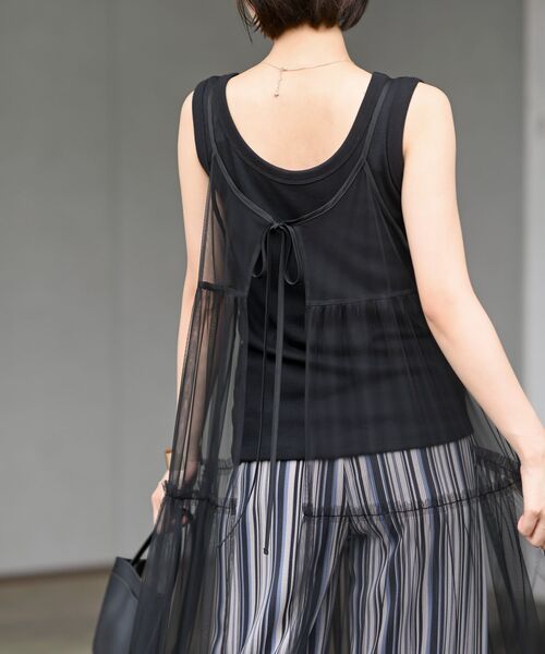 新品タグ付き✰ Cat Ear Cami Dress チュール キャミワンピ チュールキャミ前開きキャミカーディガン（ワンピース）｜rps