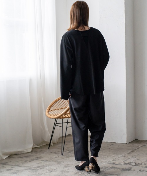 VitaFelice（ヴィータフェリーチェ）の「ふんわりタックカーブパンツ（その他パンツ・レディース・グレー系/ブラック/ブルー/サンドベージュ/イエロー/ベージュ系・FREE）」の18枚目の写真