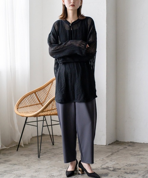 VitaFelice（ヴィータフェリーチェ）の「ふんわりタックカーブパンツ（その他パンツ・レディース・グレー系/ブラック/ブルー/サンドベージュ/イエロー/ベージュ系・FREE）」の19枚目の写真