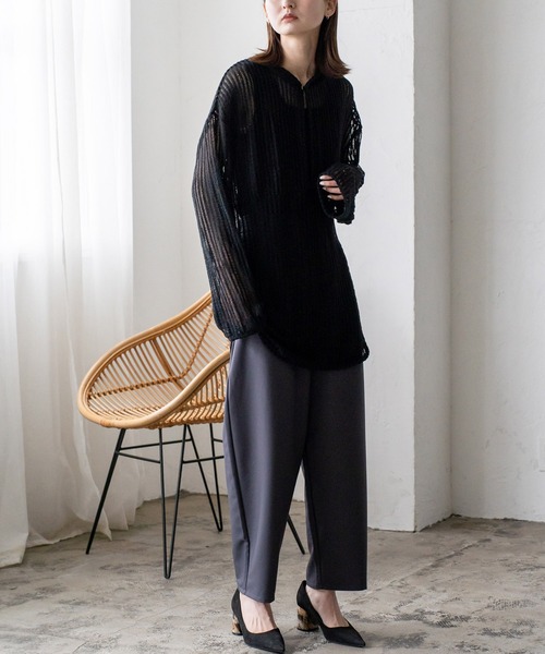 VitaFelice（ヴィータフェリーチェ）の「ふんわりタックカーブパンツ（その他パンツ・レディース・グレー系/ブラック/ブルー/サンドベージュ/イエロー/ベージュ系・FREE）」の22枚目の写真