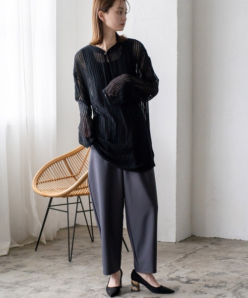 VitaFelice（ヴィータフェリーチェ）の「ふんわりタックカーブパンツ（その他パンツ・レディース・グレー系/ブラック/ブルー/サンドベージュ/イエロー/ベージュ系・FREE）」の20枚目の写真