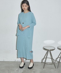 マルチWAYスリットカットリブワンピース