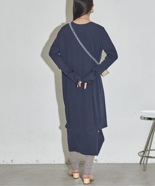 THE YOn（ザヨン）の「マルチWAYスリットカットリブワンピース（ワンピース・レディース・サックスブルー/ライトベージュ/ネイビー・FREE）」の16枚目の写真