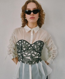 eimy istoire - ショルダーリボンストライプワンショルダーブラウス eimy istoire ショルダーリボンストライプワンショルダー