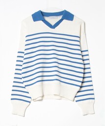TRICOTS JEAN MARC | 【Tricots Jean Marc】衿付きボーダープルオーバー(ニット/セーター)