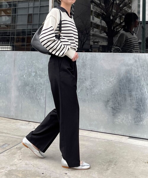 TRICOTS JEAN MARC（トリコットジーンマルク）の「【Tricots Jean Marc】衿付きボーダープルオーバー（ニット/セーター・レディース・ホワイト系その他4/ブルー系その他3・FREE）」の10枚目の写真