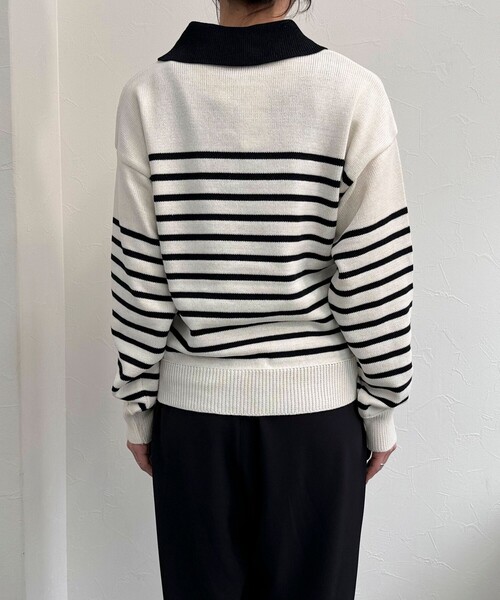 TRICOTS JEAN MARC（トリコットジーンマルク）の「【Tricots Jean Marc】衿付きボーダープルオーバー（ニット/セーター・レディース・ホワイト系その他4/ブルー系その他3・FREE）」の20枚目の写真