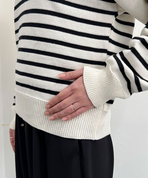 TRICOTS JEAN MARC（トリコットジーンマルク）の「【Tricots Jean Marc】衿付きボーダープルオーバー（ニット/セーター・レディース・ホワイト系その他4/ブルー系その他3・FREE）」の22枚目の写真