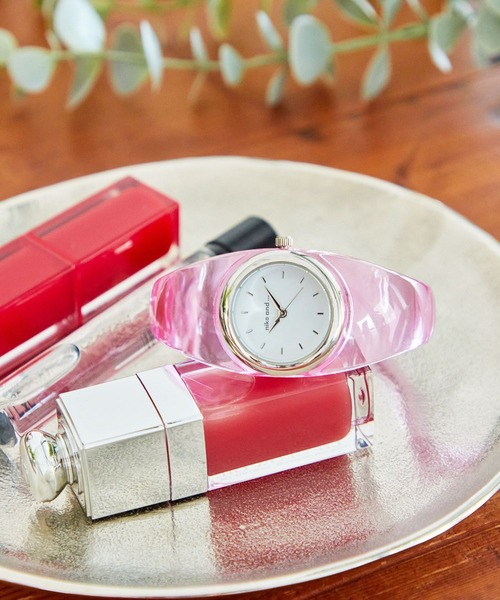 niko and...(ニコアンド)の「クリアバングルウォッチ(アナログ腕時計・レディース・ホワイト/ピンク/ブラウン/グリーン・0)」の4枚目の写真