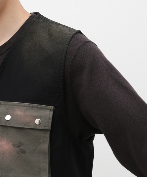 JOURNAL STANDARD J.S HOMESTEAD(ジャーナルスタンダードホームステッド)の「【J.S.Homestead】Crazy-Pattern Utility Vest(ベスト・メンズ・ブラック・FREE)」の13枚目の写真