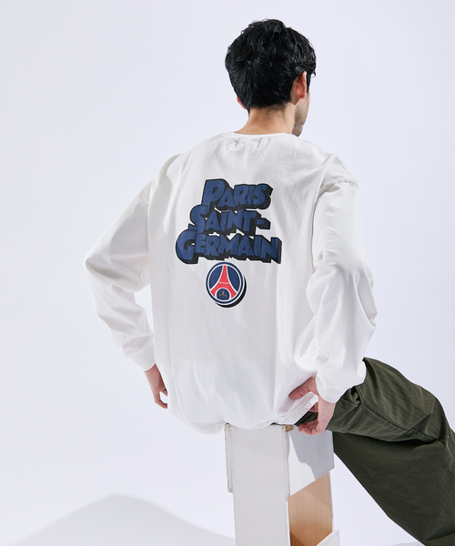 PARIS SAINT-GERMAIN(パリサンジェルマン)の「【Paris Saint-Germain】カートゥーンロゴ プリント ロングスリーブTシャツ(Tシャツ/カットソー・メンズ・ブラック/ホワイト・MEDIUM/X-LARGE)」の1枚目の写真