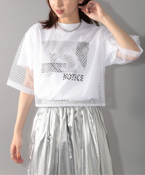 セール】【SETUP7】sheer mesh special tops メッシュラメハーフ