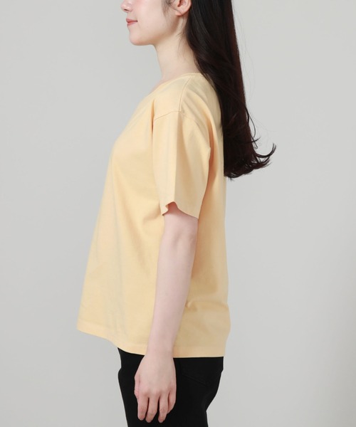 archives(アルシーヴ)の「ピグメントプリントTシャツ(Tシャツ/カットソー・レディース・ブルー/オフホワイト/オレンジ/ブラック・MEDIUM)」の5枚目の写真