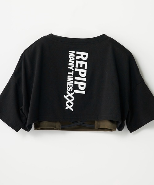 repipi armario（レピピ アルマリオ）の「【repipi armario/レピピアルマリオ】キッズキャミブラ短丈Tシャツセット（Tシャツ/カットソー・キッズ・ブラック/ホワイト・160/150/140/170）」の7枚目の写真