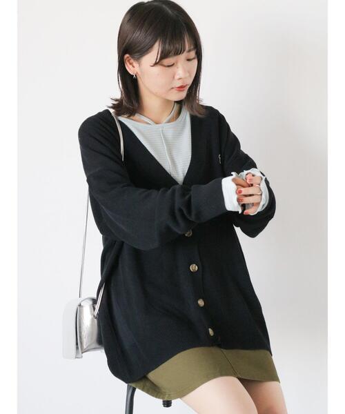 ehka sopo（エヘカソポ）の「Vネック刺繍カラフルカーディガン（カーディガン/ボレロ・レディース・ブルー/ブラック/イエロー/ピンク/グリーン/レッド・F）」の17枚目の写真