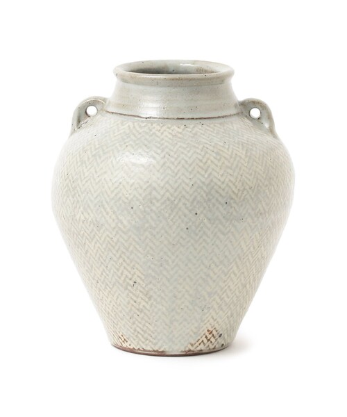 【SALE】島岡 桂　縄文象嵌扁　壷 島岡製陶所 / 島岡桂 縄文象嵌 扁壷 大（インテリア雑貨）｜fennica