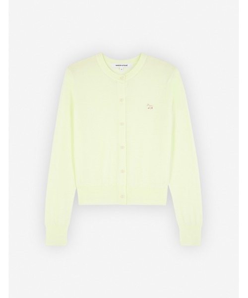 Maison Kitsune（メゾンキツネ）の「BABY FOX PATCH REGULAR CARDIGAN（カーディガン/ボレロ・レディース・グレー/ライム/ネイビー系/ピンク/ベビーピンク/ブラック/アイボリー・S/XS/M/L/XL）」の4枚目の写真