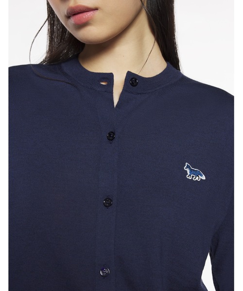 MAISON KITSUNE メゾンキツネ ベビーフォックス　カーディガン ベイビー フォックス パッチ ファイン リブ カーディガン
