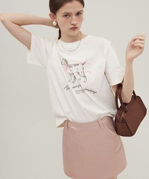 クルーネック ドッグリボン プリントTシャツ FC24S117【Fano Studios】