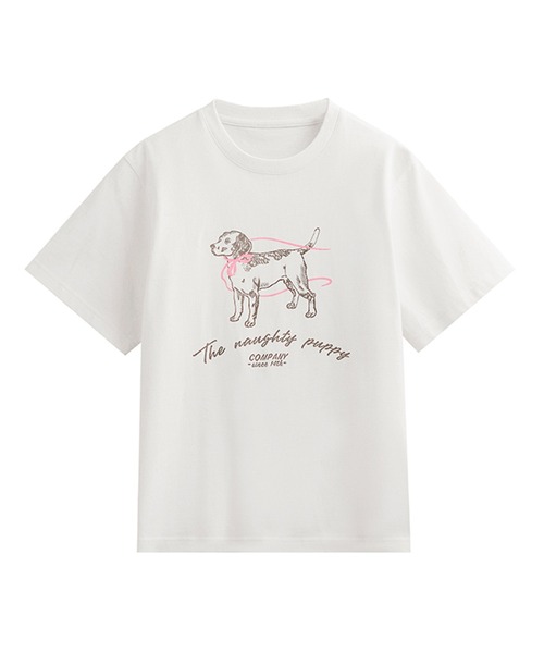 Fano Studios(ファノ ストゥディオズ)の「クルーネック ドッグリボン プリントTシャツ FC24S117【Fano Studios】(Tシャツ/カットソー・レディース・ホワイト・S/M/L)」の5枚目の写真