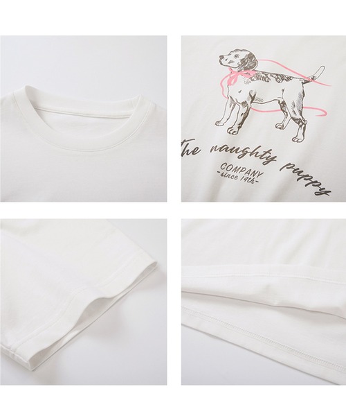 Fano Studios(ファノ ストゥディオズ)の「クルーネック ドッグリボン プリントTシャツ FC24S117【Fano Studios】(Tシャツ/カットソー・レディース・ホワイト・S/M/L)」の3枚目の写真