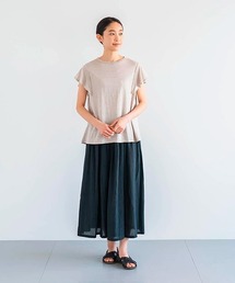 D（ディー）の「リネン100Ｔシャツ＜フリル＞（Tシャツ/カットソー）」