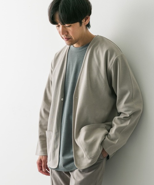 URBAN RESEARCH DOORS（アーバンリサーチドアーズ）の「『UR TECH ひやサラクール』エアドライカーディガン（カーディガン/ボレロ・メンズ・ライトブルー/チャコールグレー/ライトグレー・MEDIUM/LARGE）」の3枚目の写真